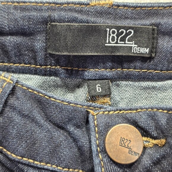 1822 Denim Bermuda Shorts Womens 6 Blue Vintage Stretch Classic Mid Rise Jeans - Picture 3 of 14